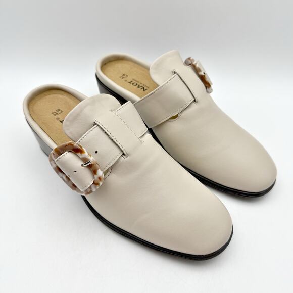 Naot Womens Choice Clogs EU 37 US 6 Ivory Beige Leather Buckle Heel NWOB - Picture 6 of 13